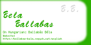bela ballabas business card